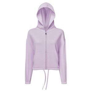 TriDri Womens/Ladies Recycled Cropped Oversized Full Zip Hoodie / Lilac